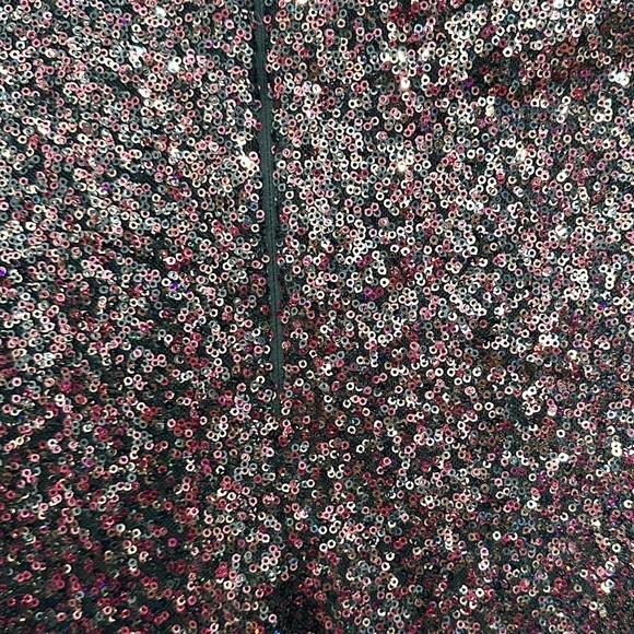 Express Red Black Sequins Embellished V-Neck Mini Bodycon Dress Party size 0 - Picture 6 of 6